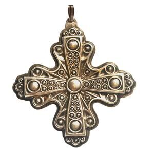 Vintage 1972 Reed & Barton Sterling Silver Christmas Cross Pendant Ornament